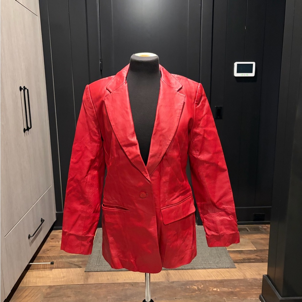 Vintage Red Leather Blazer – Tower Hill Collection